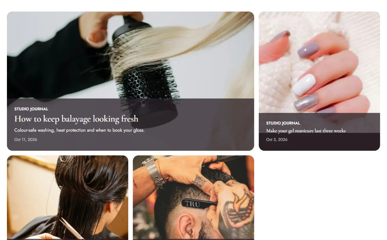 The blog's front page