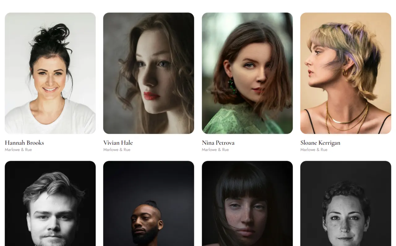 Specialists page, photo design