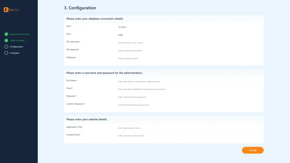 Installer: application setup