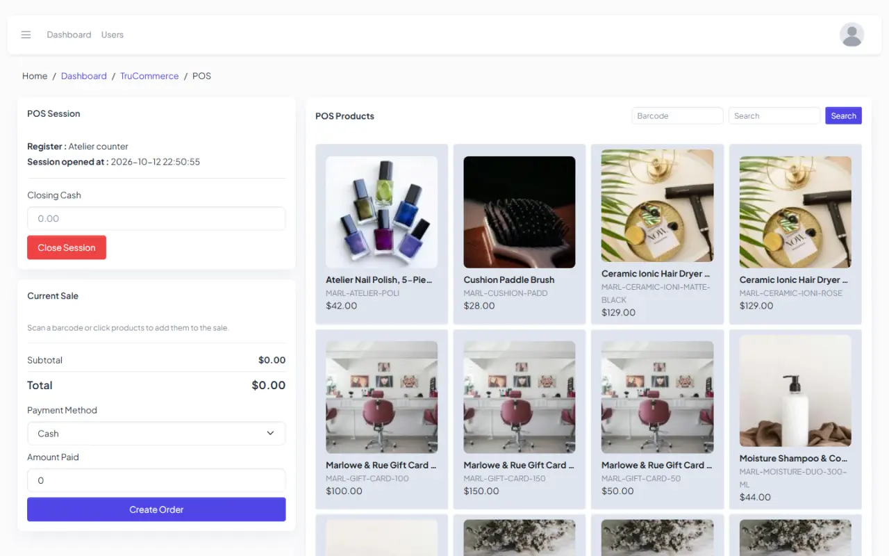 The TruCommerce POS register