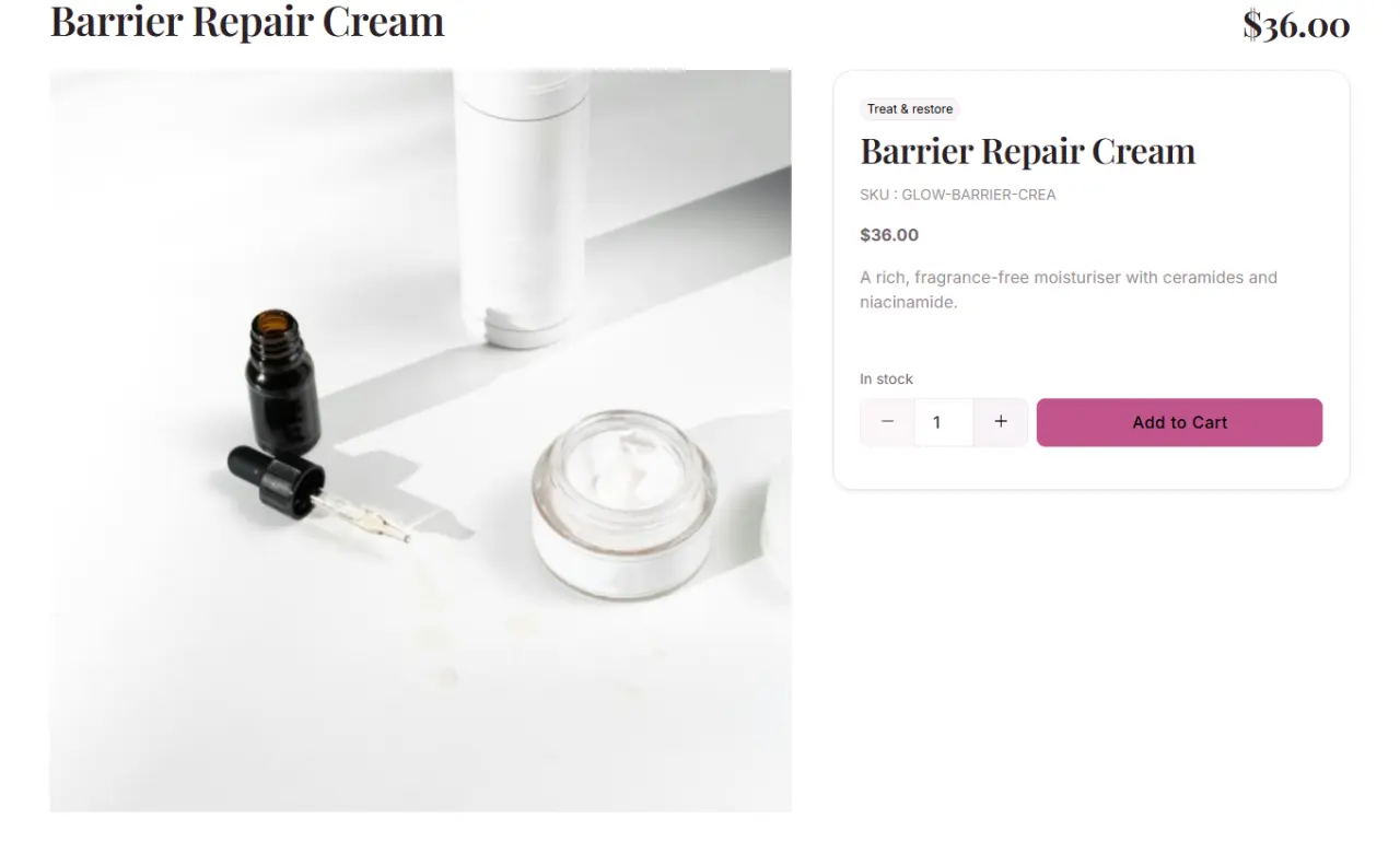 A product page