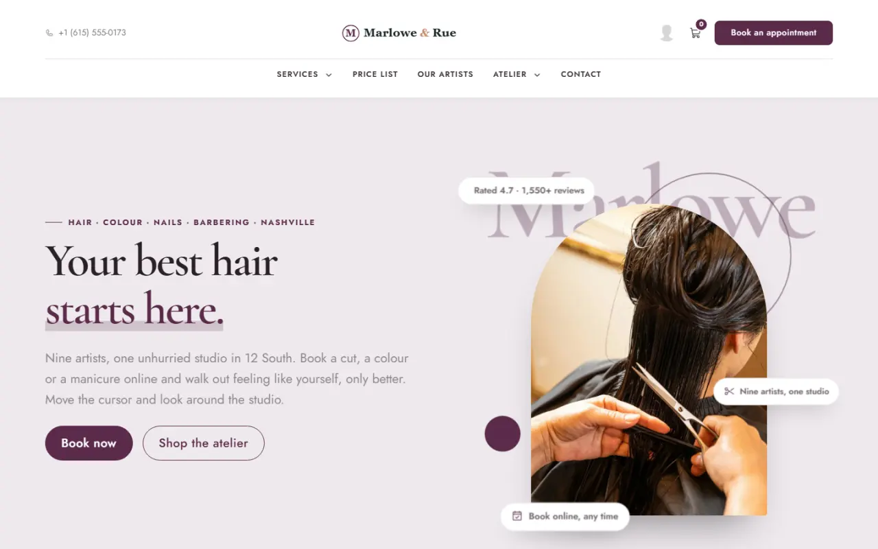The site with the Plum theme options