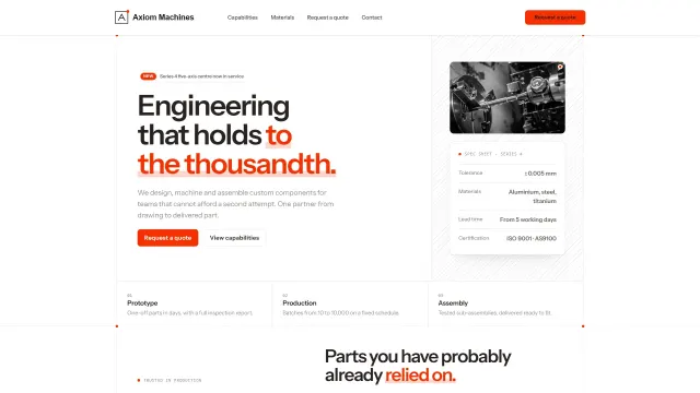 The Axiom Machines demo home page