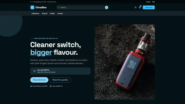 The Cloudline demo home page
