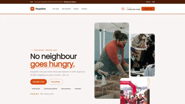 The Hopeline demo home page