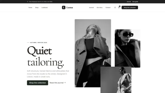 The Luma demo home page