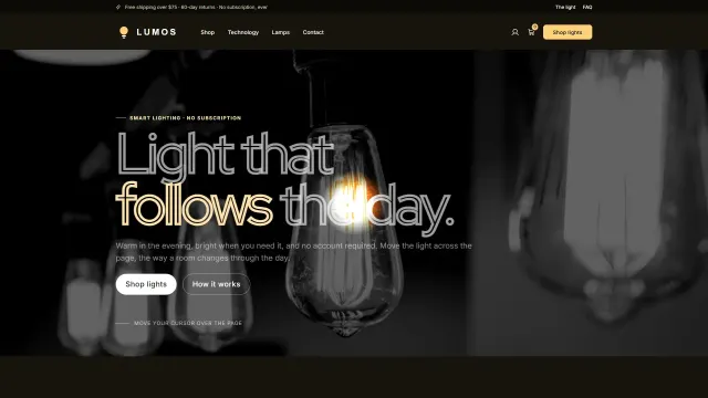 The Lumos demo home page