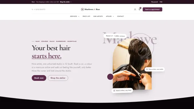 The Marlowe & Rue demo home page