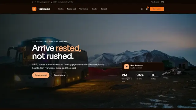 The RouteLine demo home page