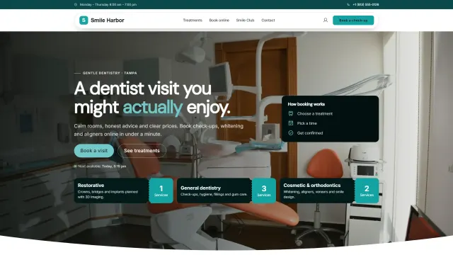 The Smile Harbor demo home page