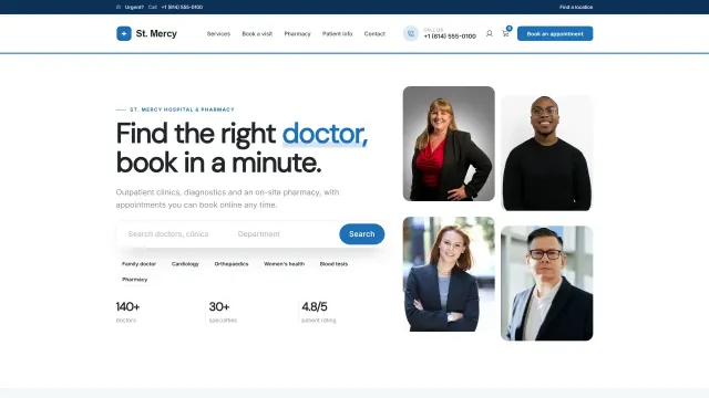 The St. Mercy demo home page