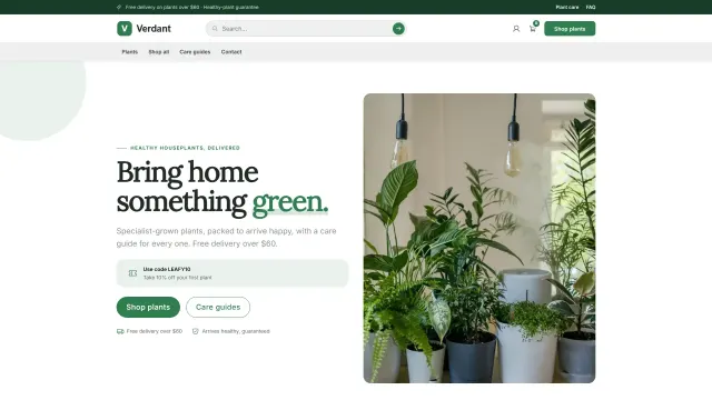 The Verdant demo home page